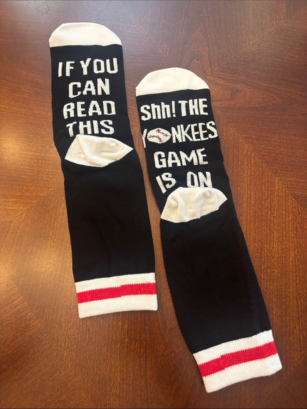 Black & White 'If You Can Read This' Novelty Baseball Socks - Home Games